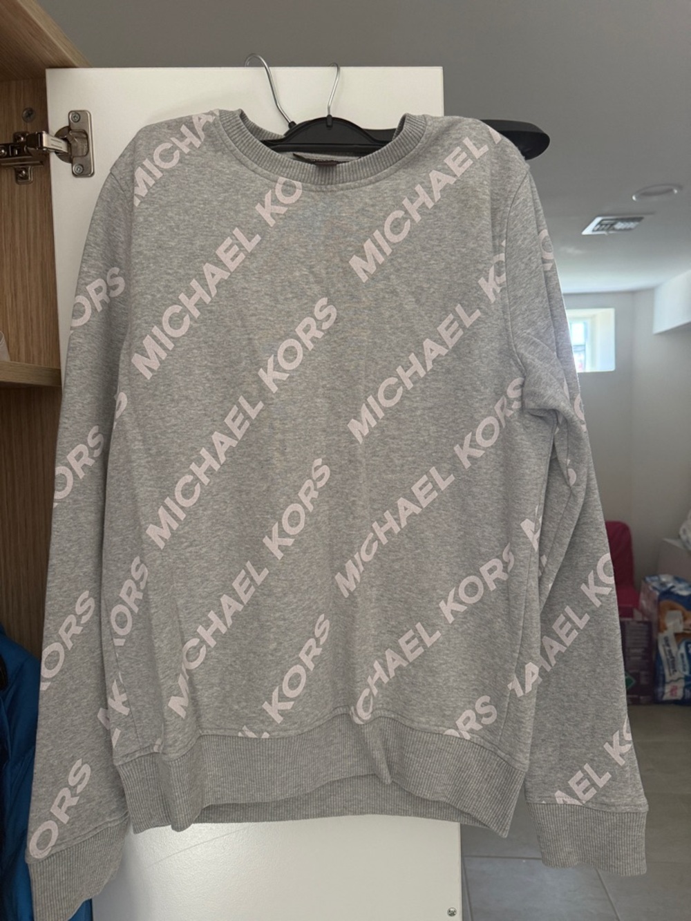 Michael Kors Light Grey Logo Crewneck Pullover
